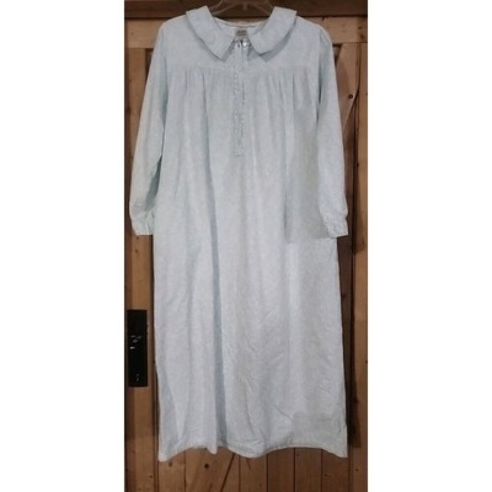 VTG SEARS ROEBUCK FLANNEL Womens Nightgown W/Pockets Size Xs Cotton Warm Winter